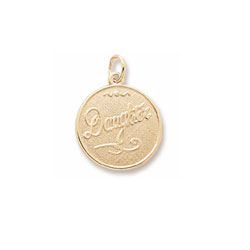 Rembrandt 10K Yellow Gold Daughter Charm – Engravable on back - Add to a bracelet or necklace/