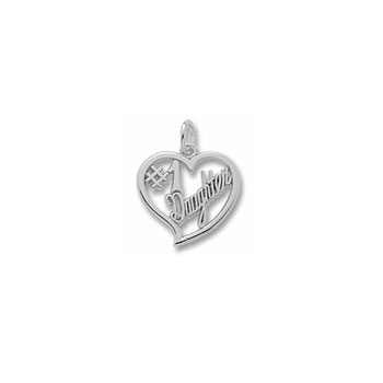 Rembrandt 14K White Gold #1 Daughter Charm – Add to a bracelet or necklace
