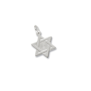Rembrandt Sterling Silver Star of David Charm – Engravable on back - Add to a bracelet or necklace