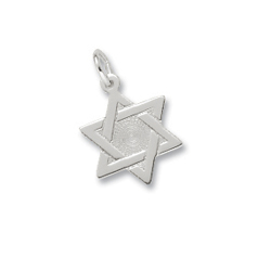 Rembrandt Sterling Silver Star of David Charm – Engravable on back - Add to a bracelet or necklace/