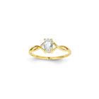 Girl's Birthstone Rings - 14K Yellow Gold Girls Genuine Aquamarine Birthstone Ring - Size 5 - Perfect for Grade School Girls, Tweens, or Teens