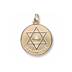 Bat Mitzvah Charm for Her – 10K Yellow Gold – Add to a bracelet or necklace/
