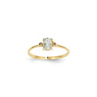 Girls Diamond Birthstone Ring - Genuine Aquamarine Birthstone with Diamond Accents - 14K Yellow Gold - Size 4 - BEST SELLER
