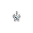 Girls Birthstone Butterfly Necklace - Genuine Aquamarine Birthstone