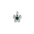 Girls Birthstone Butterfly Necklace - Created Emerald Birthstone