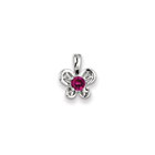 Girls Birthstone Butterfly Necklace - Created Ruby Birthstone
