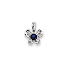 Girls Birthstone Butterfly Necklace - Created Blue Sapphire Birthstone