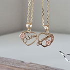 Mom and Daughter Hearts Necklaces - Mom and Daughter Necklace Set