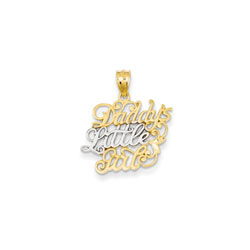Daddy's Little Girl Pendant - 14K Yellow Gold and Rhodium - Chain Included/