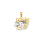 Daddy's Little Girl Pendant - 14K Yellow Gold and Rhodium - Chain Included