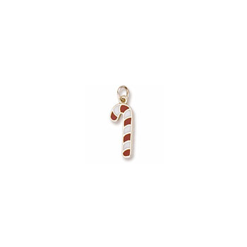 Rembrandt 10K Yellow Gold Candy Cane Charm – Add to a bracelet or necklace