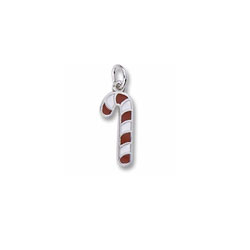 Rembrandt 14K White Gold Candy Cane Charm – Add to a bracelet or necklace/