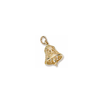 Rembrandt 10K Yellow Gold Filigree Bell Charm – Add to a bracelet or necklace