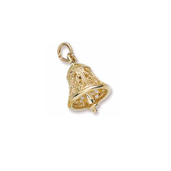 Rembrandt 10K Yellow Gold Filigree Bell Charm – Add to a bracelet or necklace/