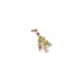 Rembrandt 10K Yellow Gold Christmas Tree Charm – Add to a bracelet or necklace