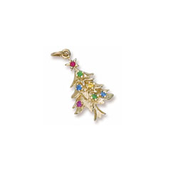Rembrandt 10K Yellow Gold Christmas Tree Charm – Add to a bracelet or necklace/
