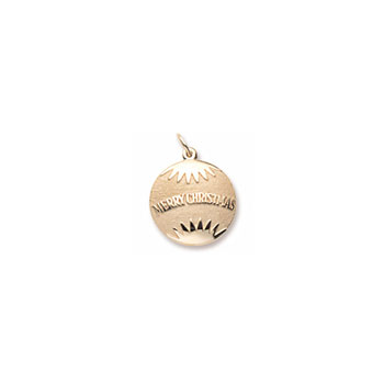 Rembrandt 10K Yellow Gold Christmas Ornament Charm – Engravable on back - Add to a bracelet or necklace