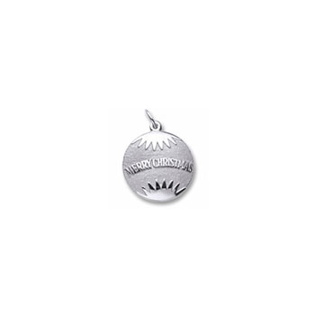 Rembrandt 14K White Gold Christmas Ornament Charm – Engravable on back - Add to a bracelet or necklace