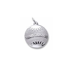 Rembrandt 14K White Gold Christmas Ornament Charm – Engravable on back - Add to a bracelet or necklace/