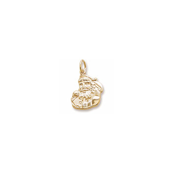 Rembrandt 10K Yellow Gold Santa Charm – Engravable on back - Add to a bracelet or necklace