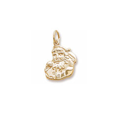 Rembrandt 10K Yellow Gold Santa Charm – Engravable on back - Add to a bracelet or necklace/