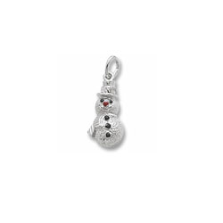 Rembrandt 14K White Gold Snowman Charm – Add to a bracelet or necklace/