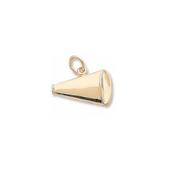 Rembrandt 14K Yellow Gold Megaphone Charm – Engravable on front and back - Add to a bracelet or necklace/