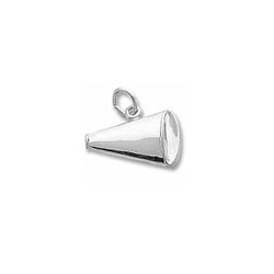 Rembrandt 14K White Gold Megaphone Charm – Engravable on front and back - Add to a bracelet or necklace/