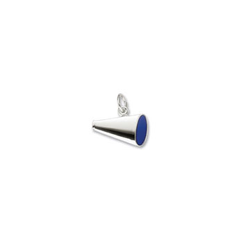 Rembrandt Sterling Silver Megaphone Charm – Engravable on front and back - Add to a bracelet or necklace