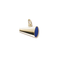Rembrandt 10K Yellow Gold Megaphone Charm – Engravable on front and back - Add to a bracelet or necklace/