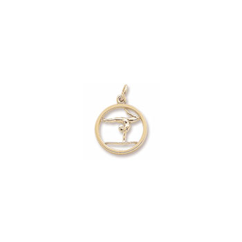 Rembrandt 10K Yellow Gold Gymnast Charm – Add to a bracelet or necklace