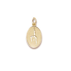 Rembrandt 10K Yellow Gold Gymnast Charm – Engravable on back - Add to a bracelet or necklace/