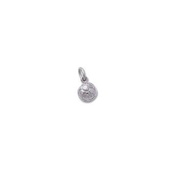 Rembrandt Solid 14K White Gold Tiny Soccer Charm – Add to a bracelet or necklace