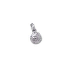 Rembrandt Solid 14K White Gold Tiny Soccer Charm – Add to a bracelet or necklace/