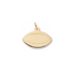 Rembrandt 10K Yellow Gold Football Charm - Engravable on front and back - Add to a bracelet or necklace/
