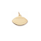 Rembrandt 10K Yellow Gold Football Charm - Engravable on front and back - Add to a bracelet or necklace