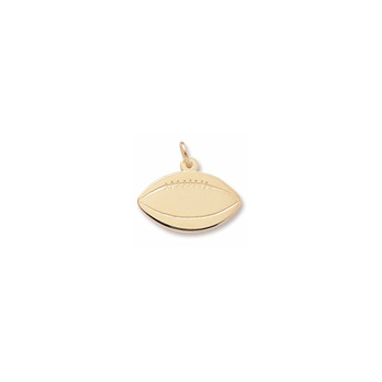 Rembrandt 14K Yellow Gold Football Charm - Engravable on front and back - Add to a bracelet or necklace