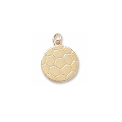 Rembrandt 10K Yellow Gold Soccer Ball Charm – Engravable on back - Add to a bracelet or necklace /