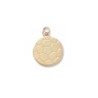 Rembrandt 10K Yellow Gold Soccer Ball Charm – Engravable on back - Add to a bracelet or necklace 