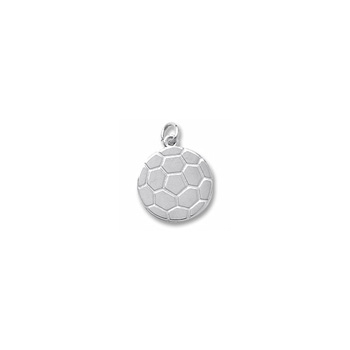 Rembrandt 14K White Gold Soccer Ball Charm – Engravable on back - Add to a bracelet or necklace 