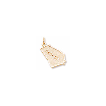 Rembrandt 10K Yellow Gold Georgia State Charm – Engravable on back - Add to a bracelet or necklace