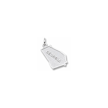 Rembrandt 14K White Gold Georgia State Charm – Engravable on back - Add to a bracelet or necklace
