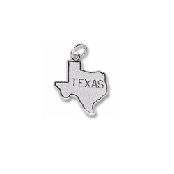 Rembrandt Sterling Silver Texas State Charm – Engravable on back - Add to a bracelet or necklace