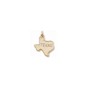 Rembrandt 10K Yellow Gold Texas State Charm – Engravable on back - Add to a bracelet or necklace
