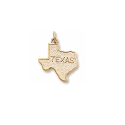 Rembrandt 10K Yellow Gold Texas State Charm – Engravable on back - Add to a bracelet or necklace/