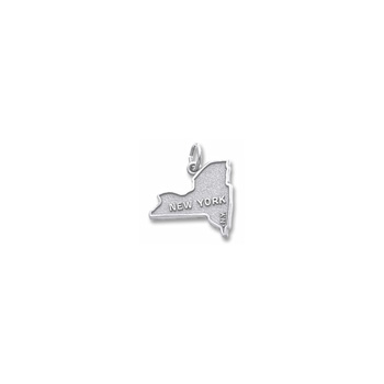 Rembrandt Sterling Silver New York State Charm – Engravable on back - Add to a bracelet or necklace
