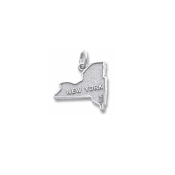 Rembrandt Sterling Silver New York State Charm – Engravable on back - Add to a bracelet or necklace/