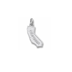 Rembrandt 14K White Gold California State Charm – Engravable on back - Add to a bracelet or necklace/