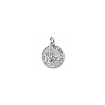 Rembrandt Sterling Silver Colorado State Charm – Engravable on back - Add to a bracelet or necklace