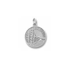 Rembrandt Sterling Silver Colorado State Charm – Engravable on back - Add to a bracelet or necklace/